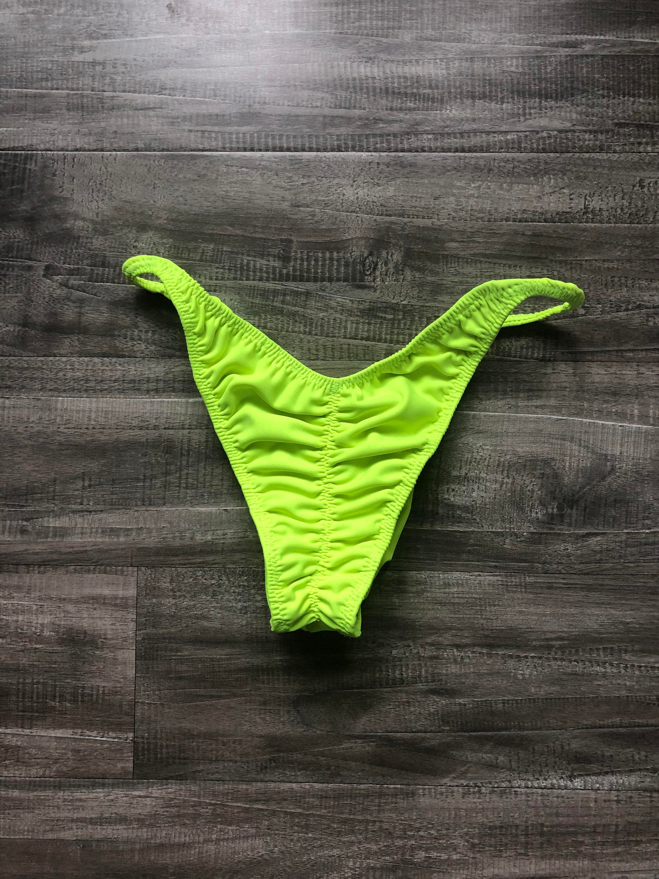 Custom Men's Bodybuilding Competition Trunks - Matte Neon Yellow