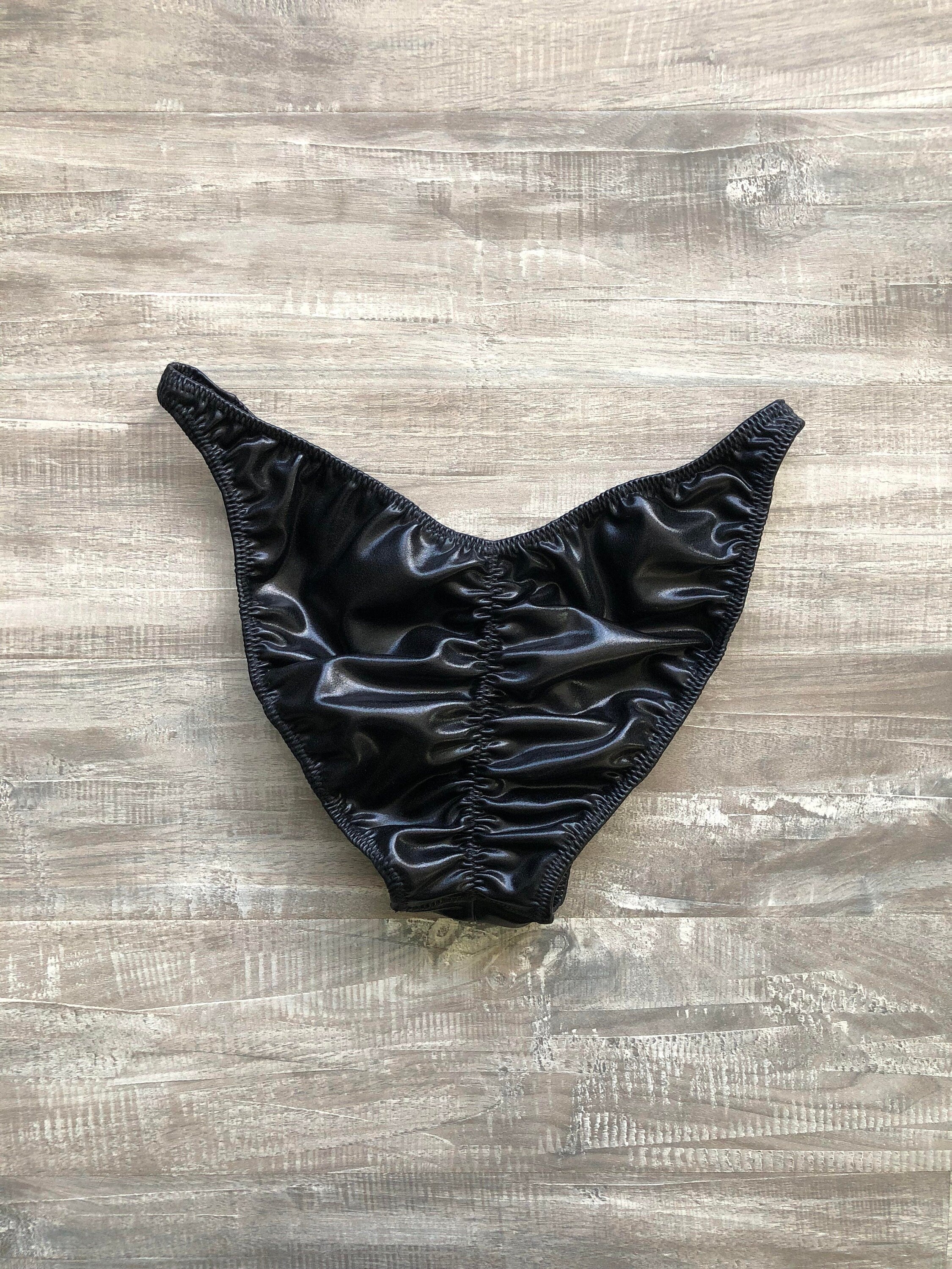 Custom Men's Bodybuilding Competition Trunks - Slick Black