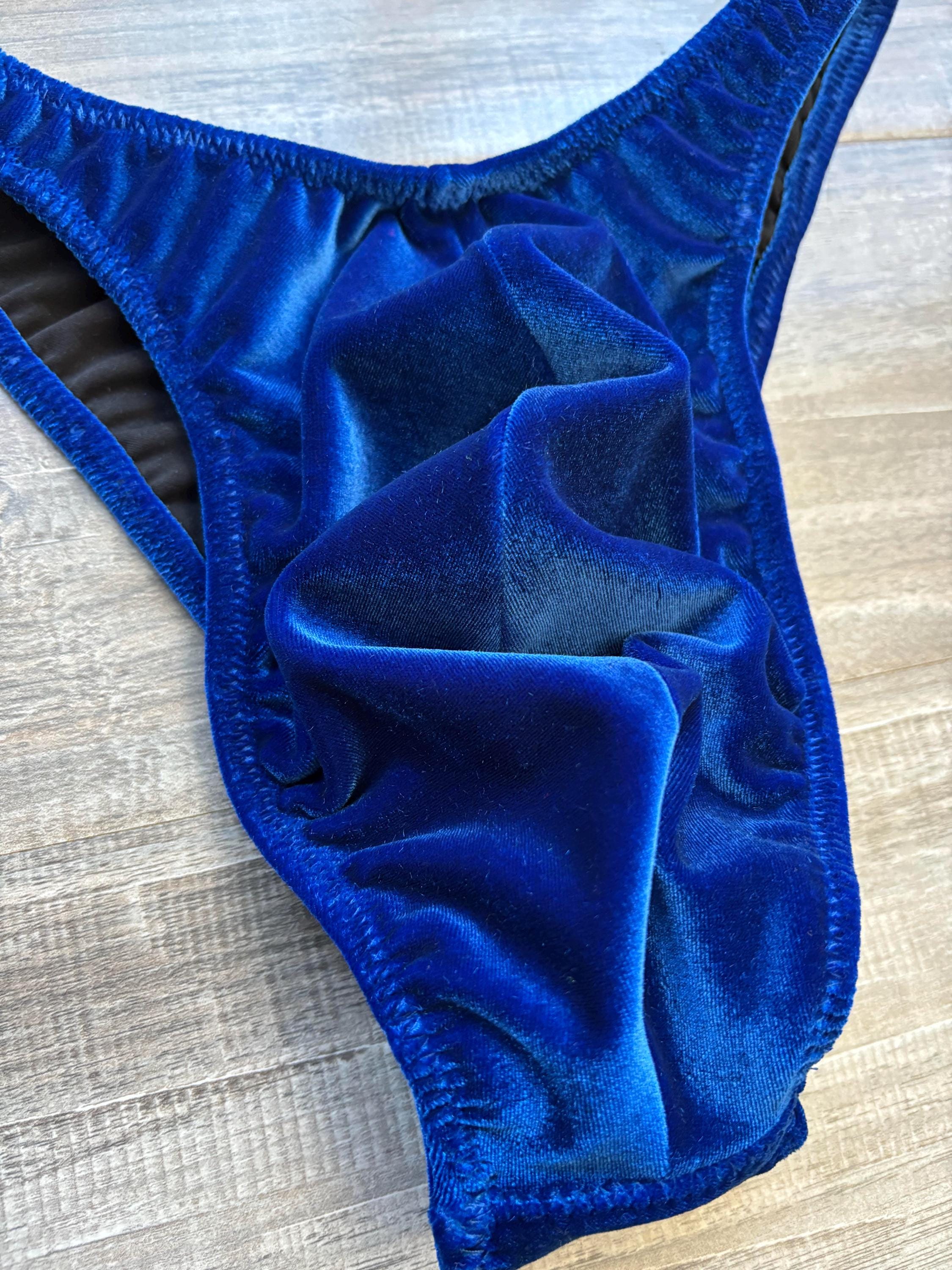 Custom Men's Bodybuilding Competition Trunks - Royal Blue Velvet