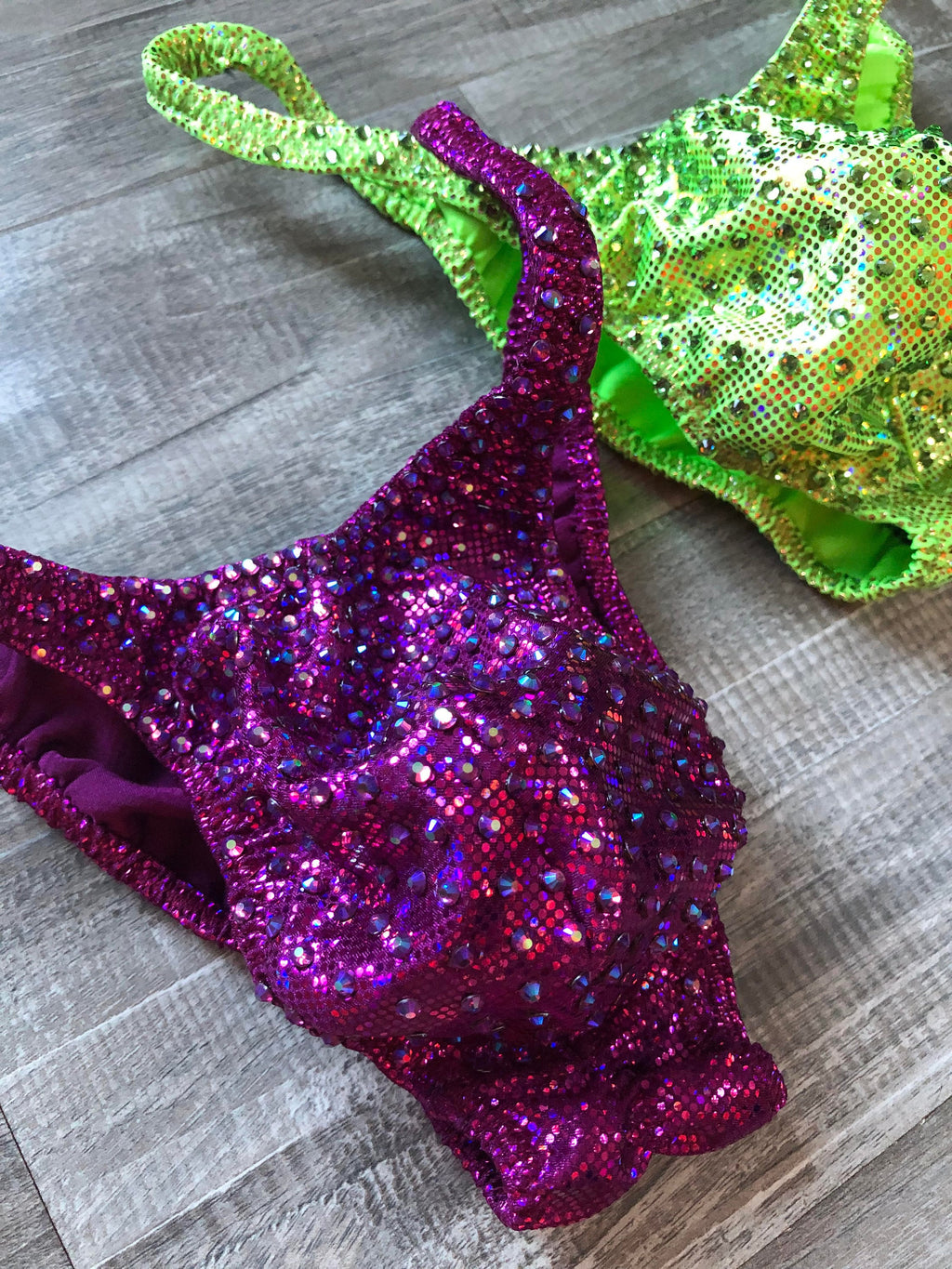 One Custom Men's Bodybuilding Posing Trunks - With Bling Crystal Rhinestones