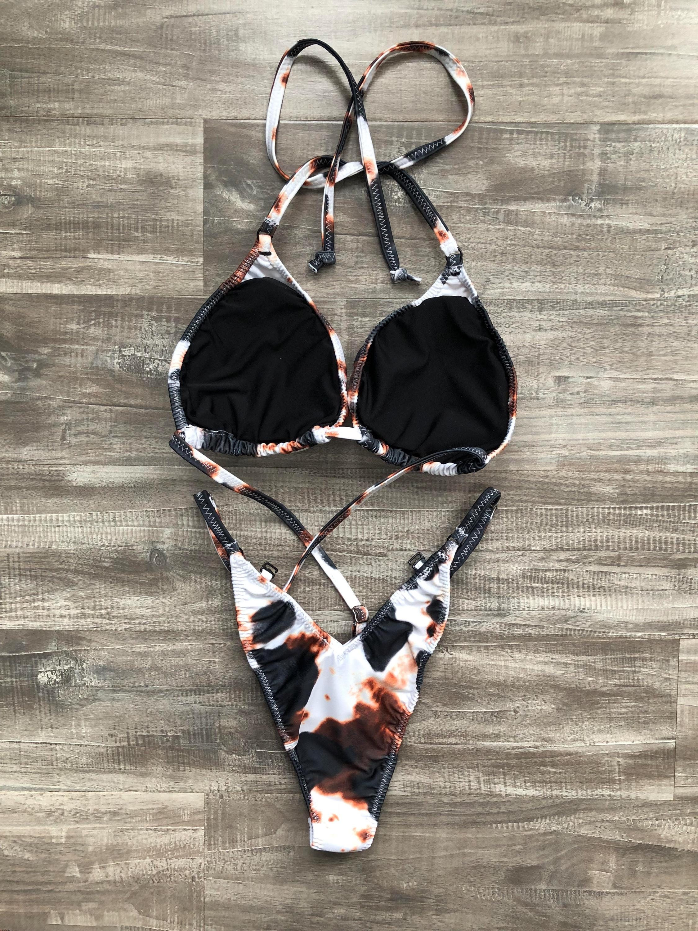 Practice Posing Suit - Cow Print - Brown & Black