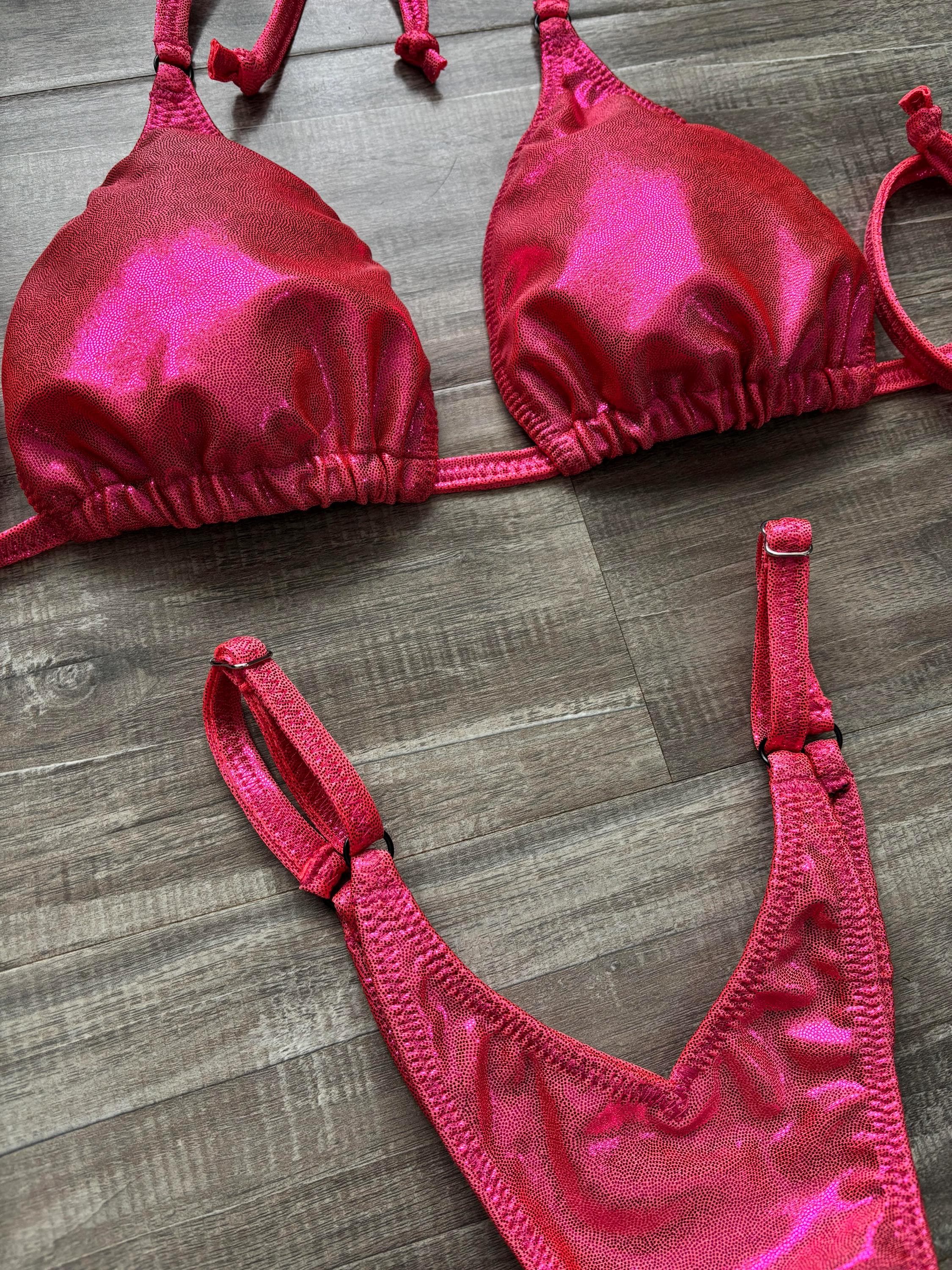 Practice Posing Suit - Coral Shimmer