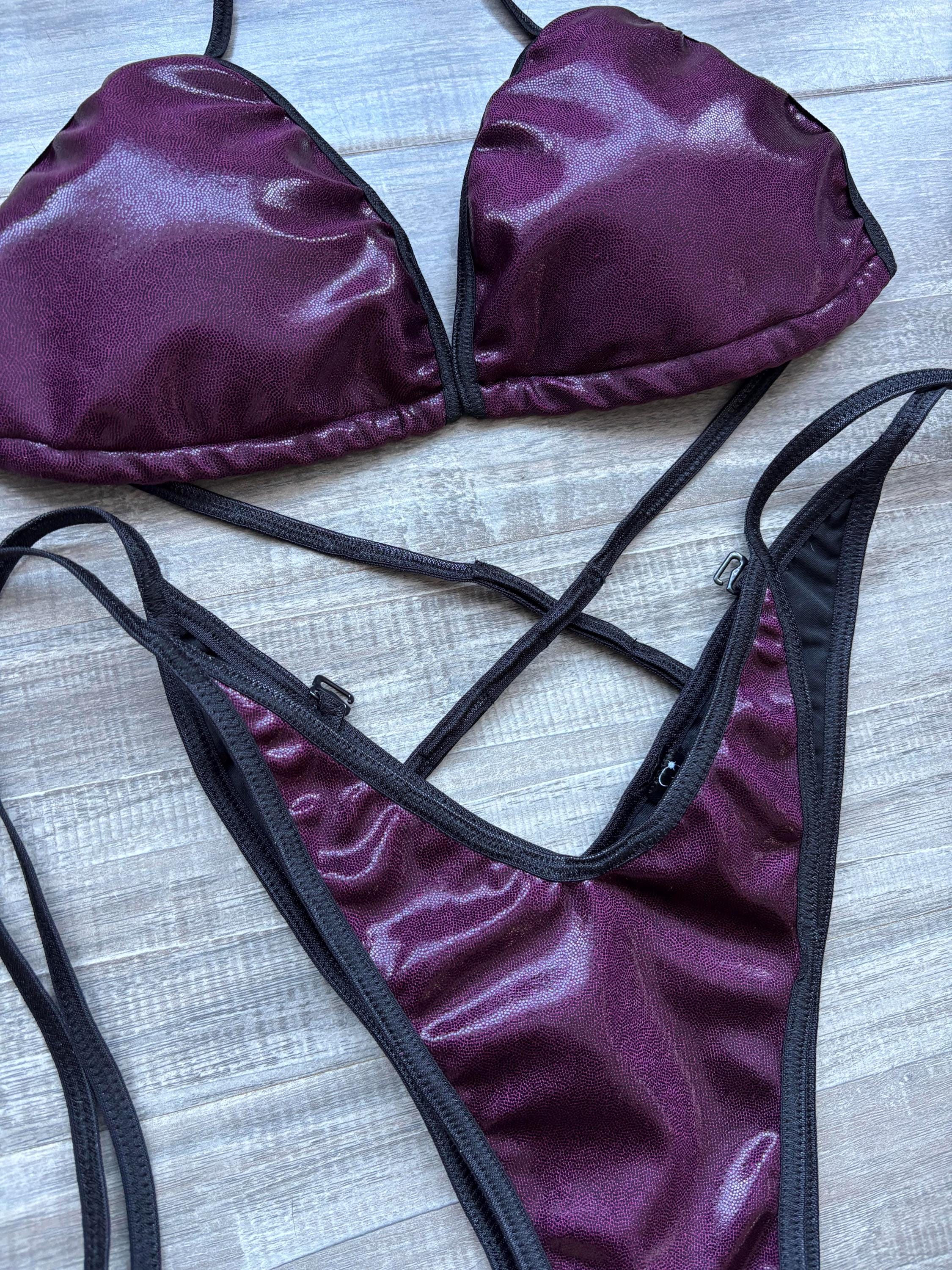 Practice Posing Suit - Burgundy Shimmer