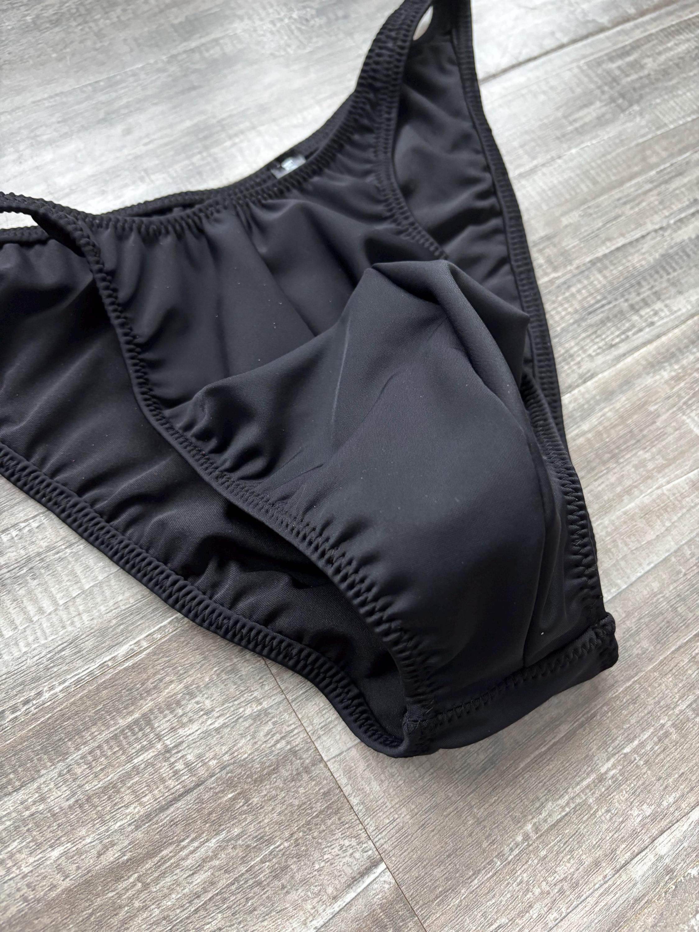 Custom Men's Bodybuilding Competition Trunks - Matte Black