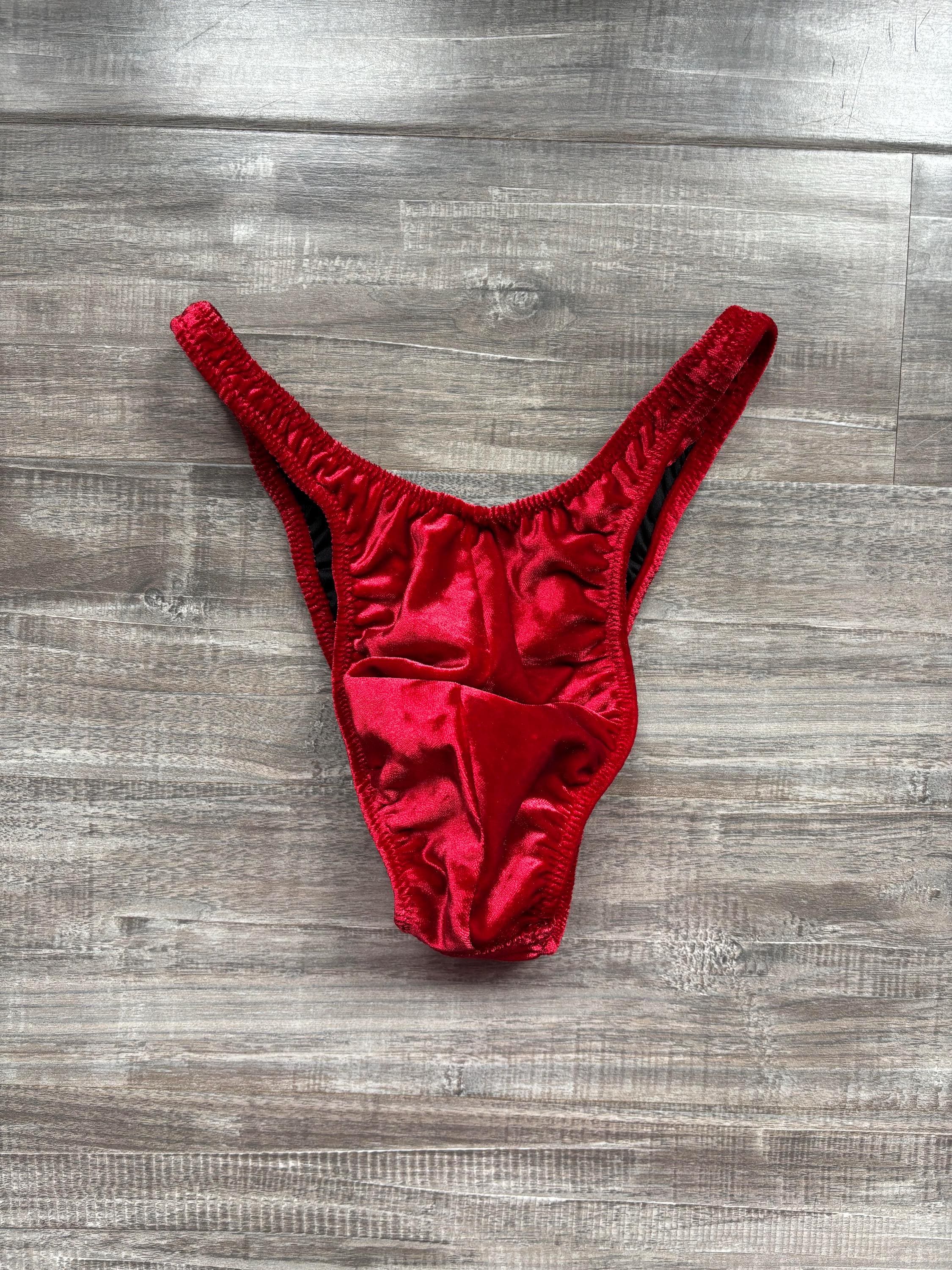 Custom Men's Bodybuilding Competition Trunks - Red Velvet
