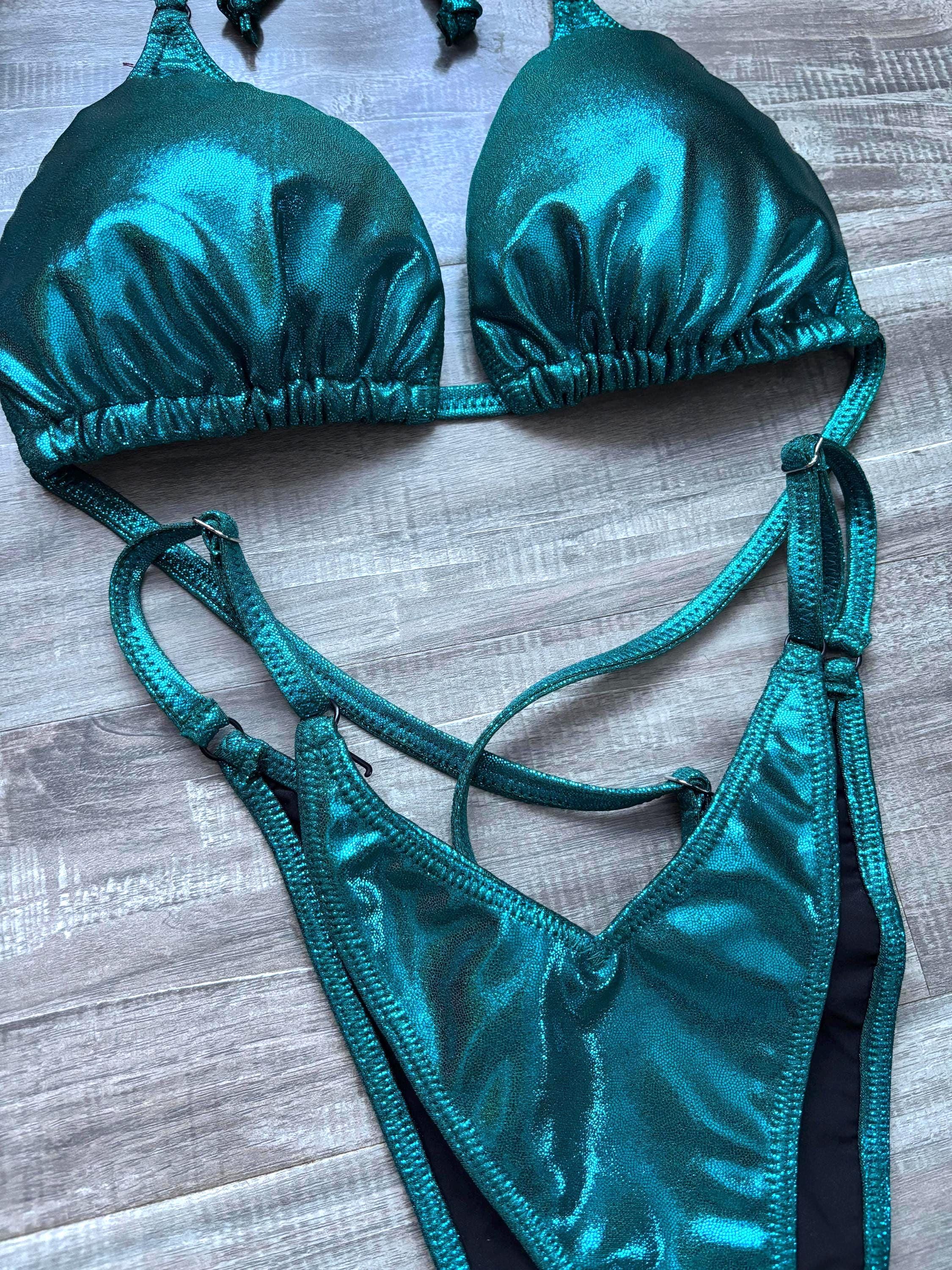 Practice Posing Suit - Dark Teal Shimmer
