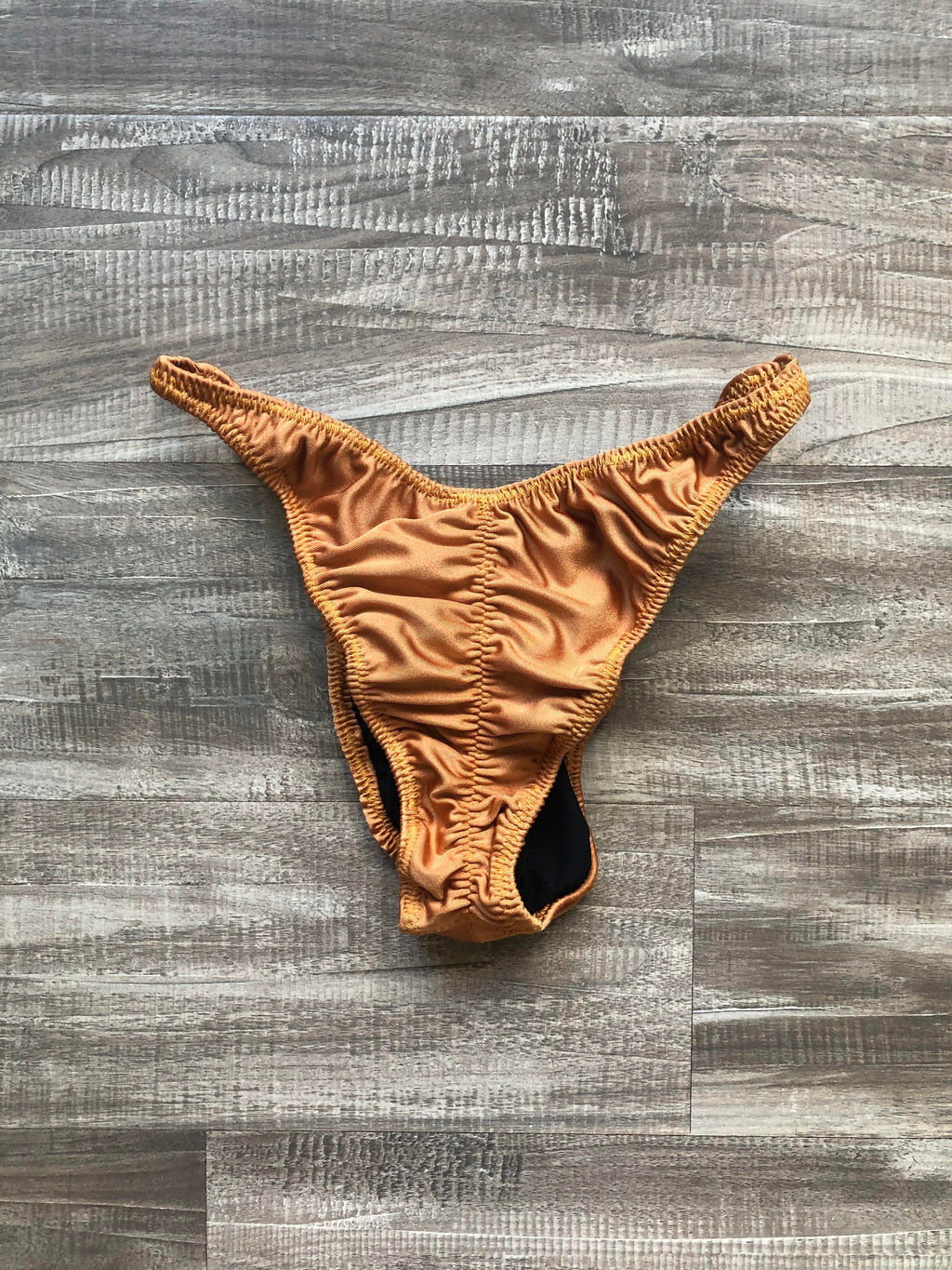 Custom Men's Bodybuilding Competition Trunks - Shiny Golden Mud