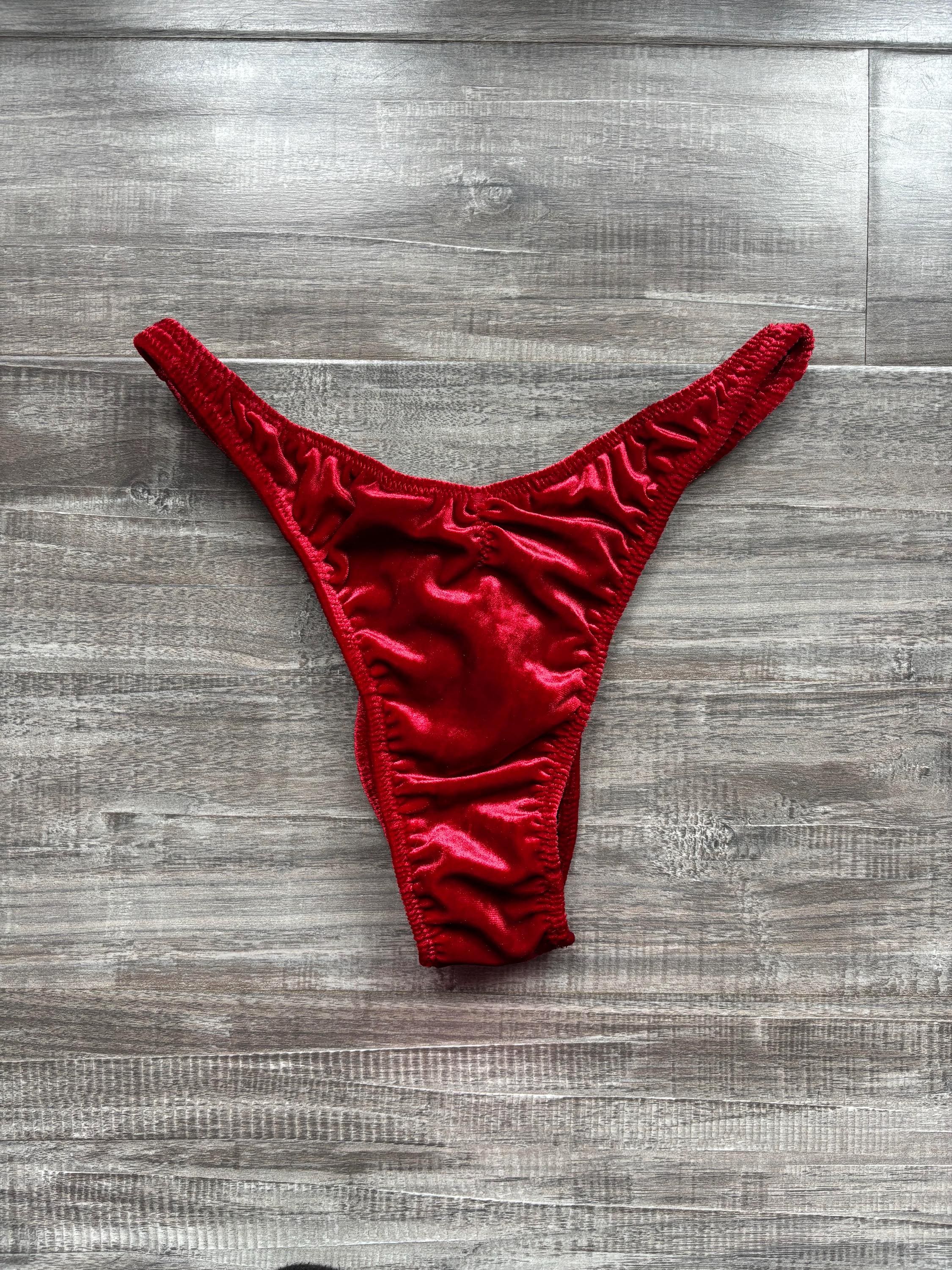 Custom Men's Bodybuilding Competition Trunks - Red Velvet