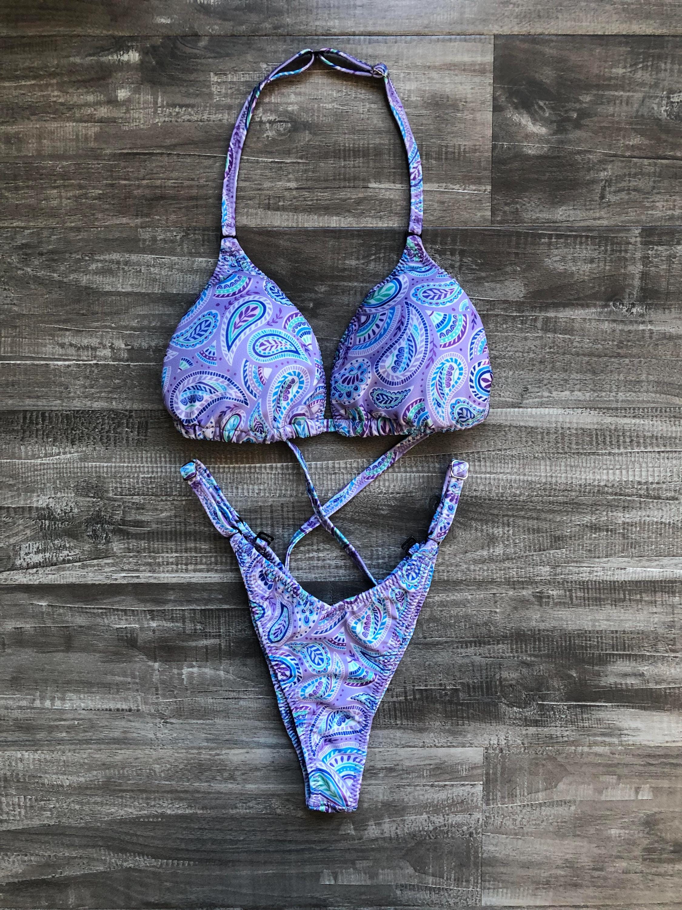 Practice Posing Suit - Purple Paisley Print