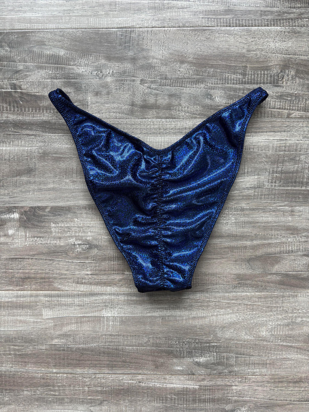 Custom Men's Bodybuilding Competition Trunks - Navy Blue Shimmer
