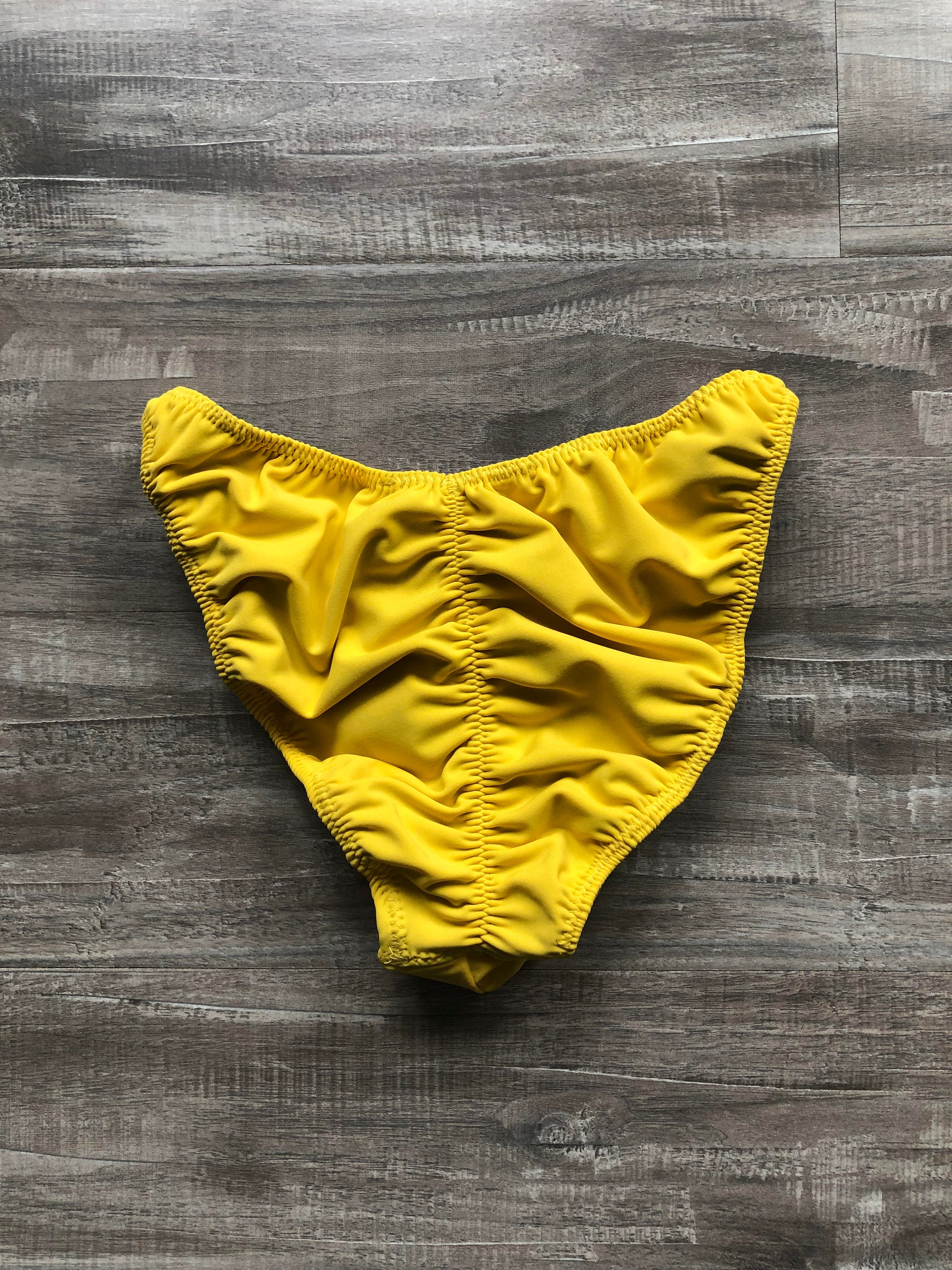 Custom Men's Bodybuilding Competition Trunks - Matte Yellow