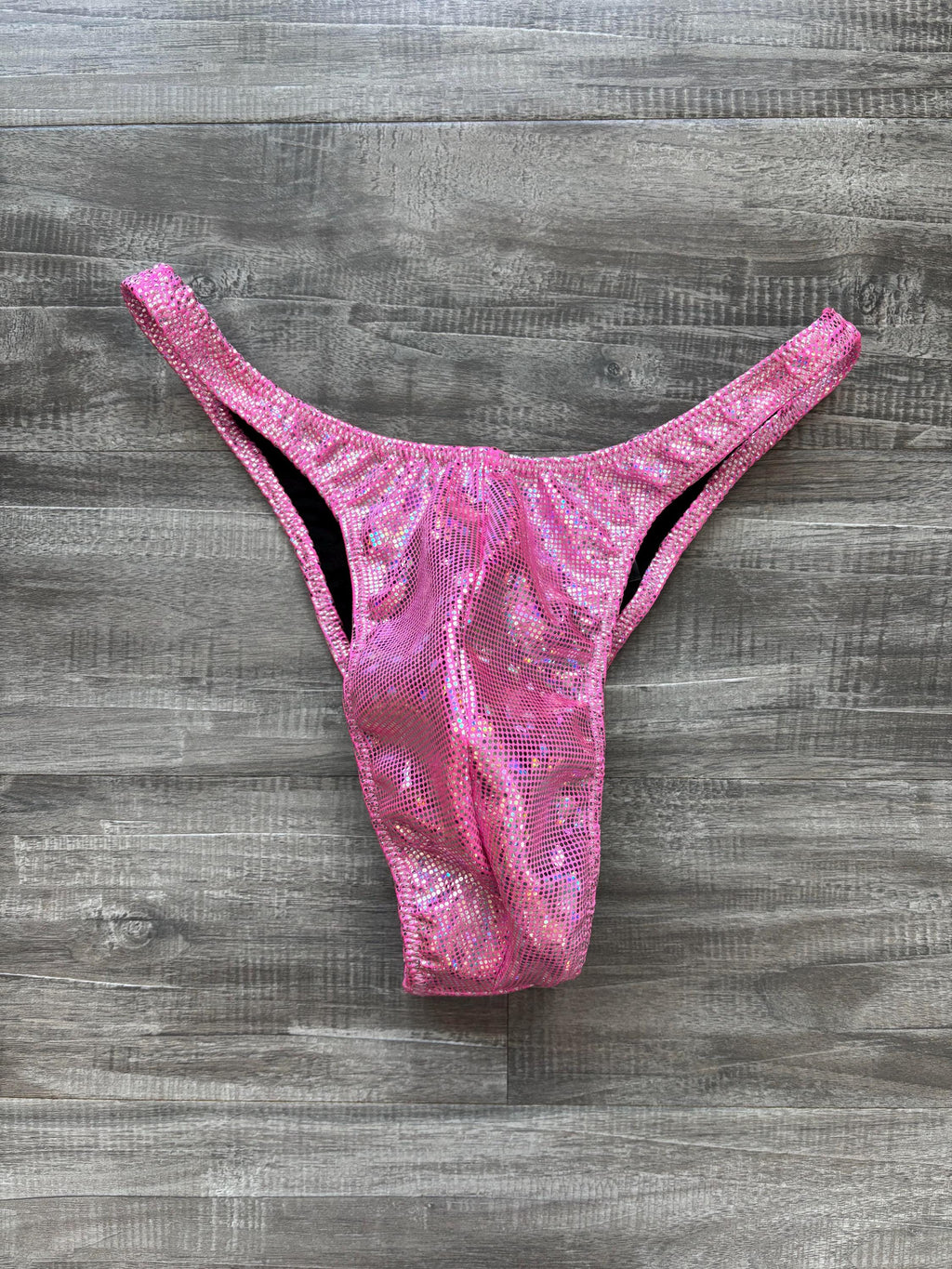 Custom Men's Bodybuilding Competition Trunks - Silver Pink
