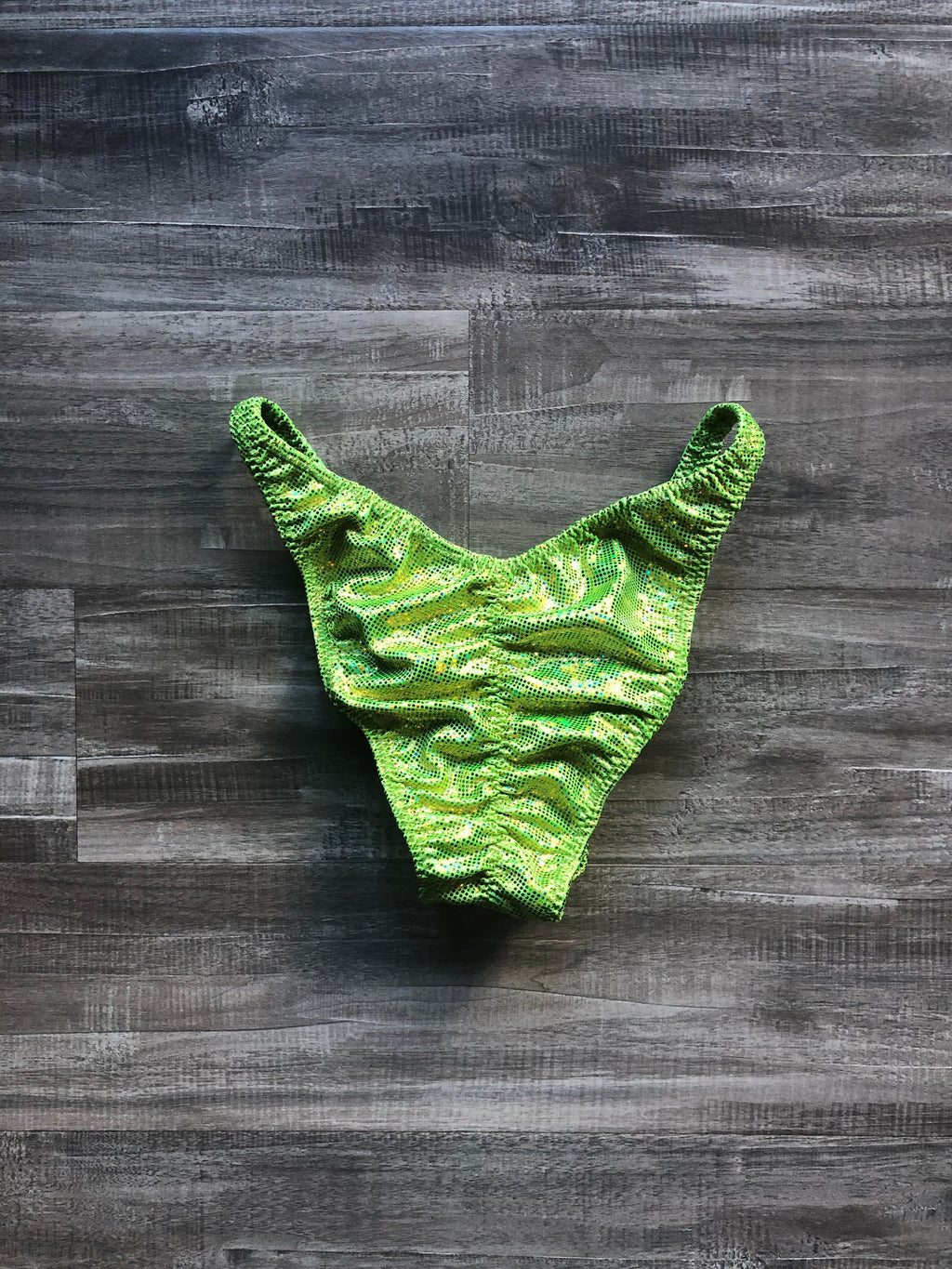 Custom Men's Bodybuilding Competition Trunks - Lemon Lime Green