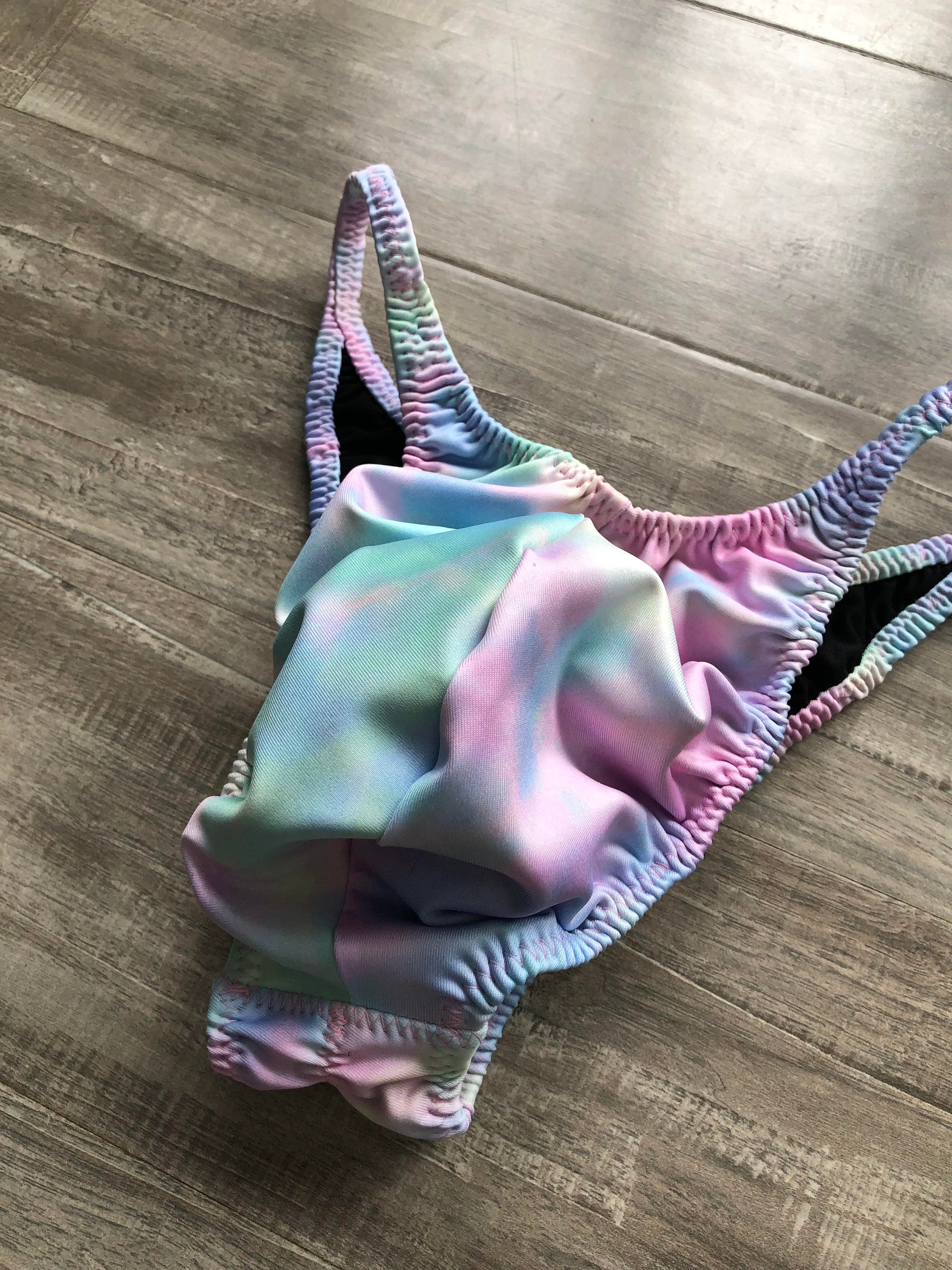 Custom Men's Bodybuilding Competition Trunks - Cotton Candy Tie Dye