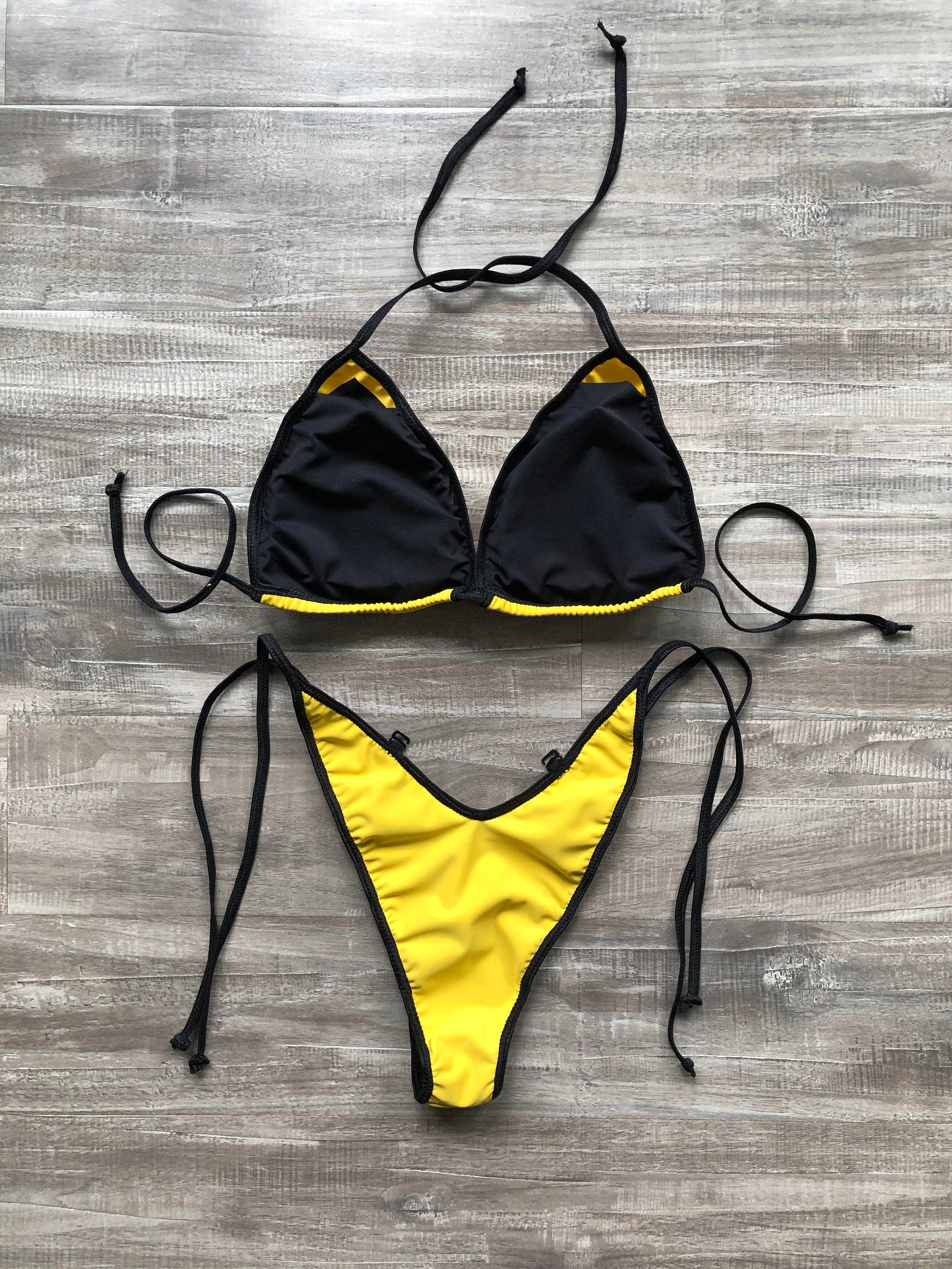 Wellness Practice Posing Suit - Yellow & Black - Ready Made