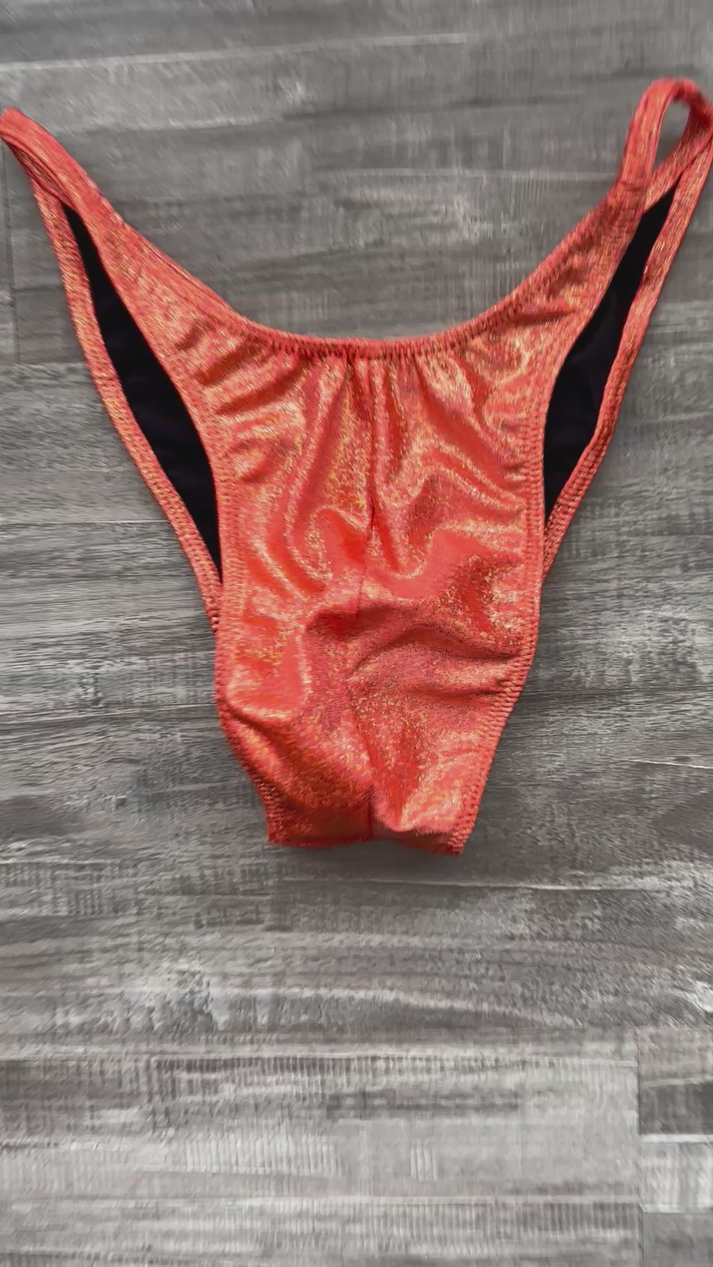 Custom Men's Bodybuilding Competition Trunks - Orange Shimmer