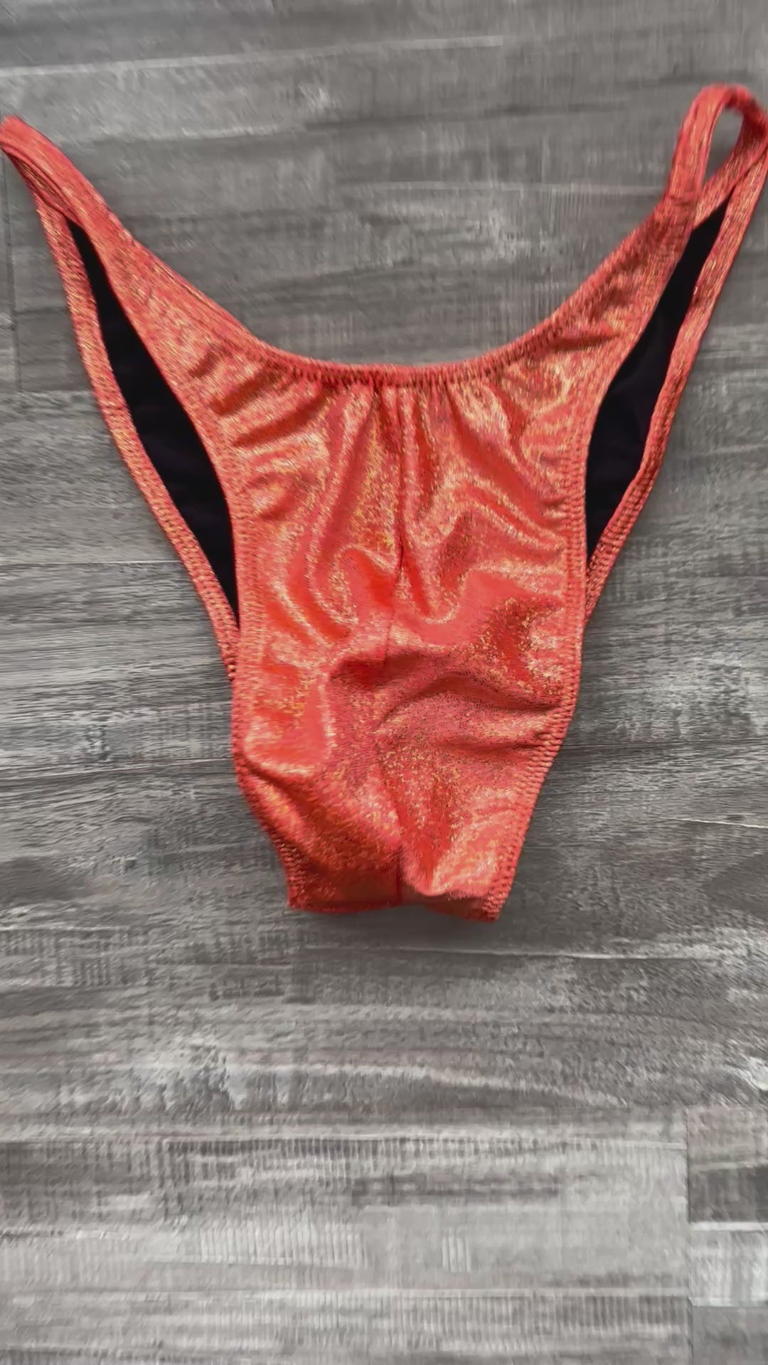 Custom Men's Bodybuilding Competition Trunks - Orange Shimmer