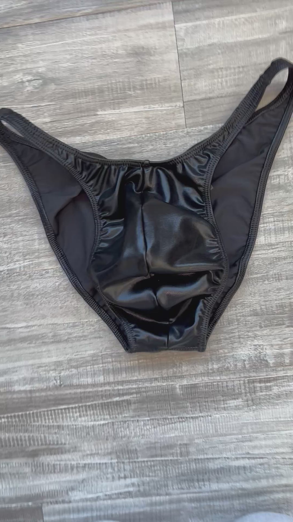 Custom Men's Bodybuilding Competition Trunks - Slick Black