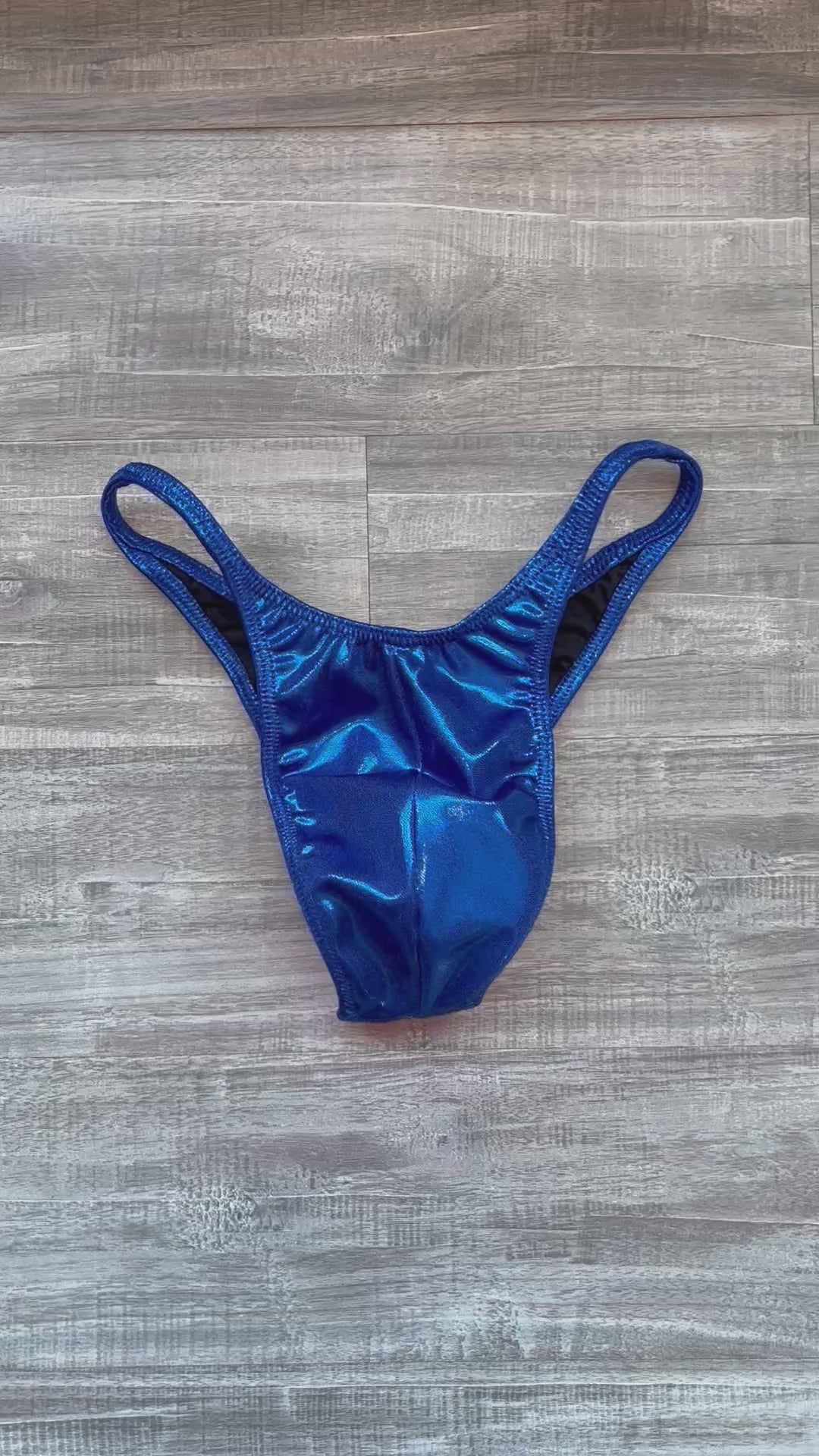 Custom Men's Bodybuilding Competition Trunks - Royal Blue Shimmer