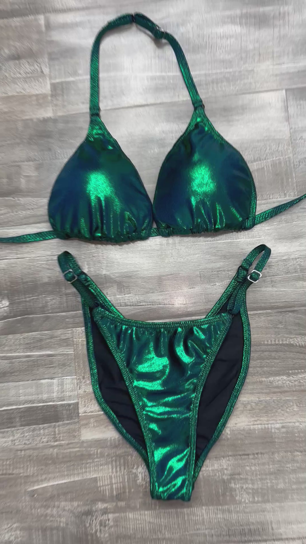 Fit Model Custom Competition Suit - Navy Emerald Shimmer