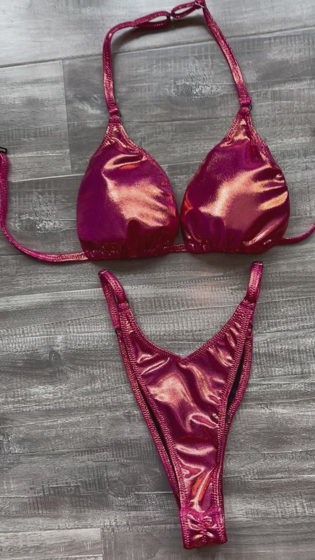 Practice Posing Suit - Sangria Shimmer