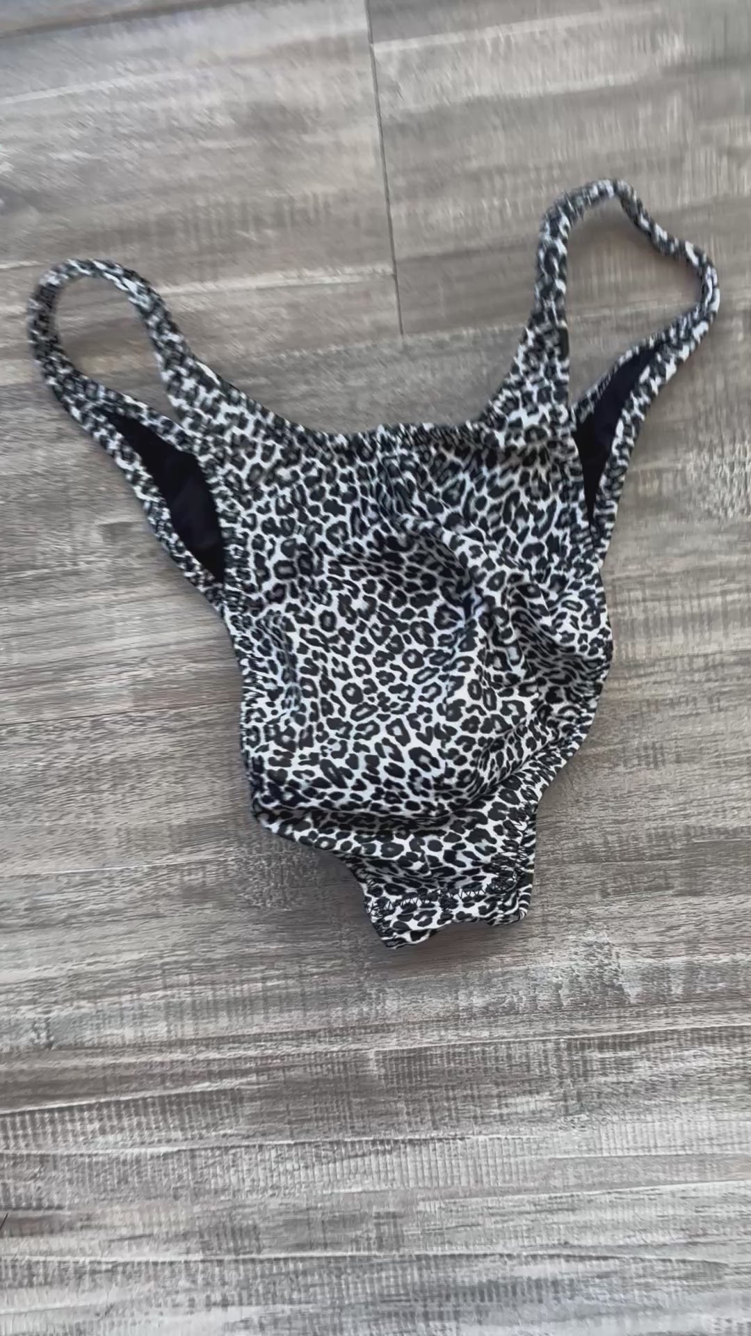Custom Men's Bodybuilding Competition Trunks - Snow Leopard