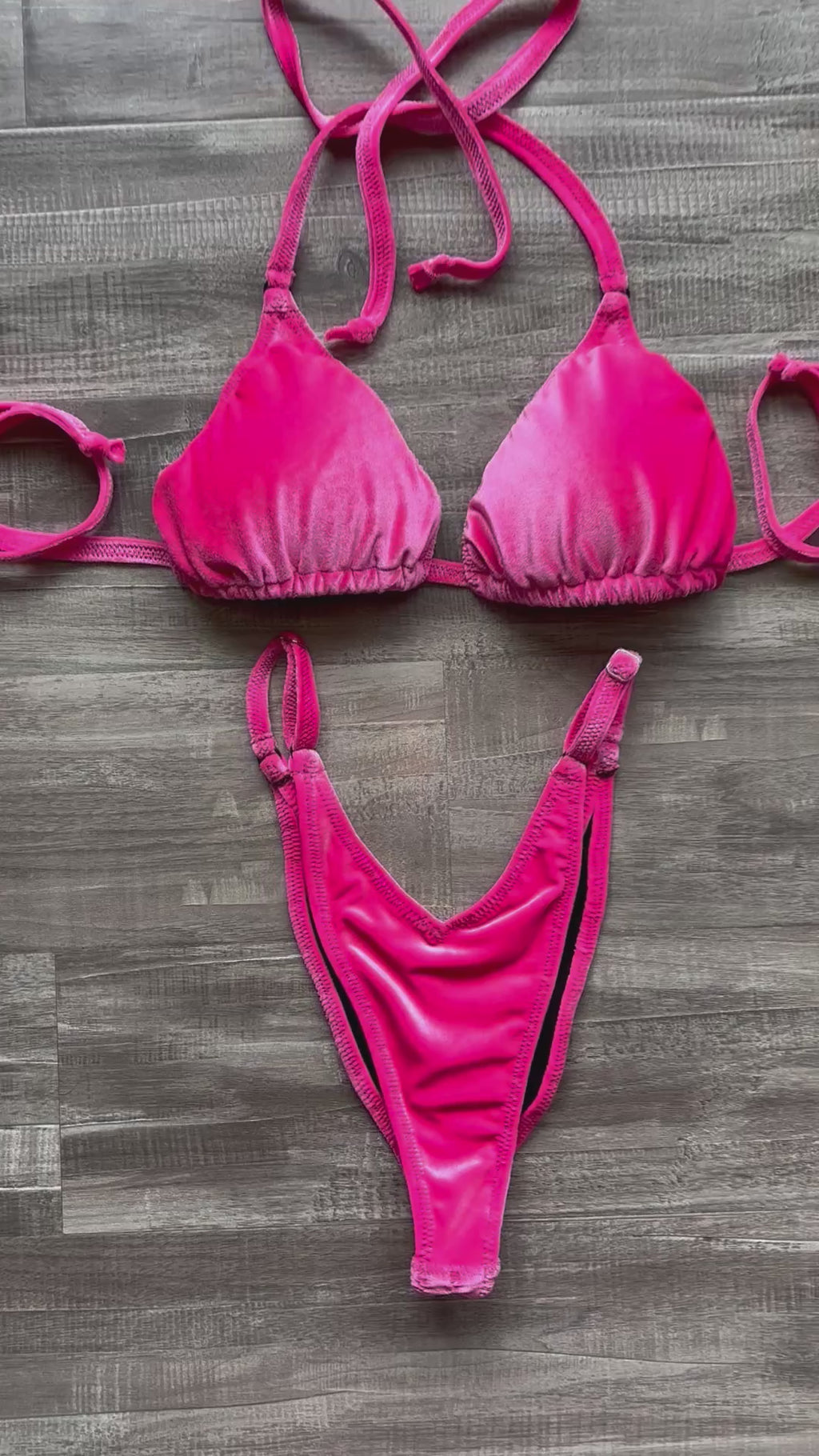 Practice Posing Suit - Neon Pink Velvet