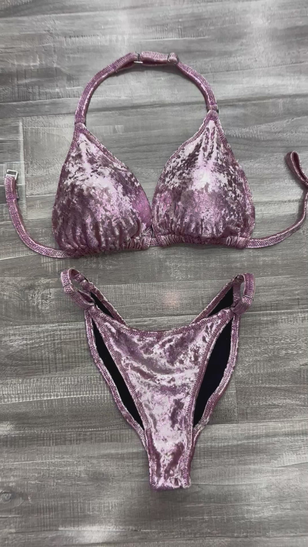 Fit Model Custom Competition Suit - Baby Pink Distressed Velvet