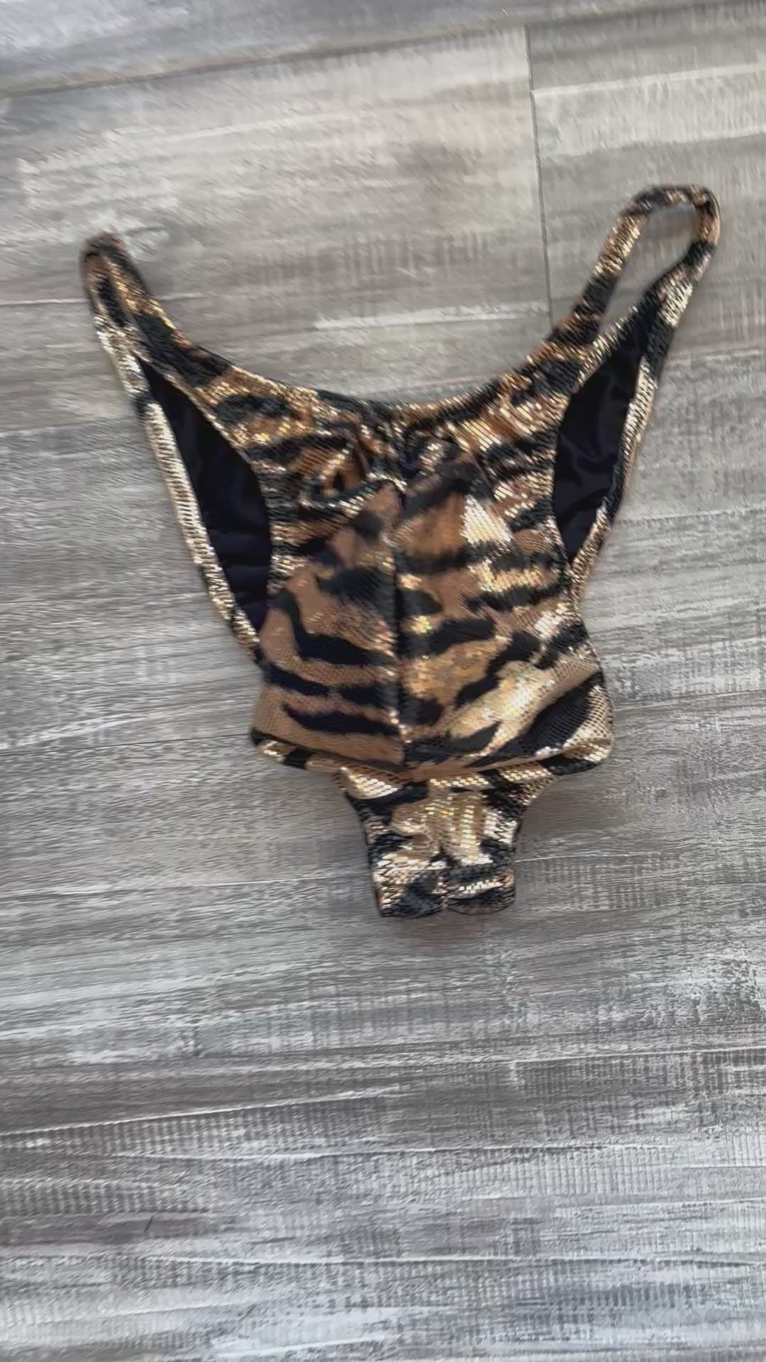 Custom Men's Bodybuilding Competition Trunks - Tiger Striped