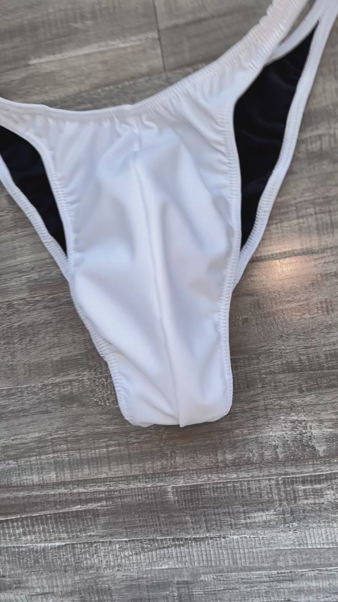 Custom Men's Bodybuilding Competition Trunks - Matte White