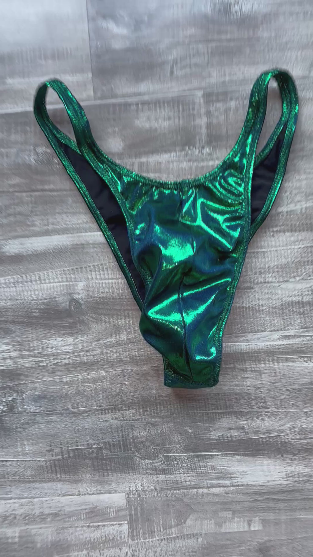 Custom Men's Bodybuilding Competition Trunks - Emerald Navy Shimmer