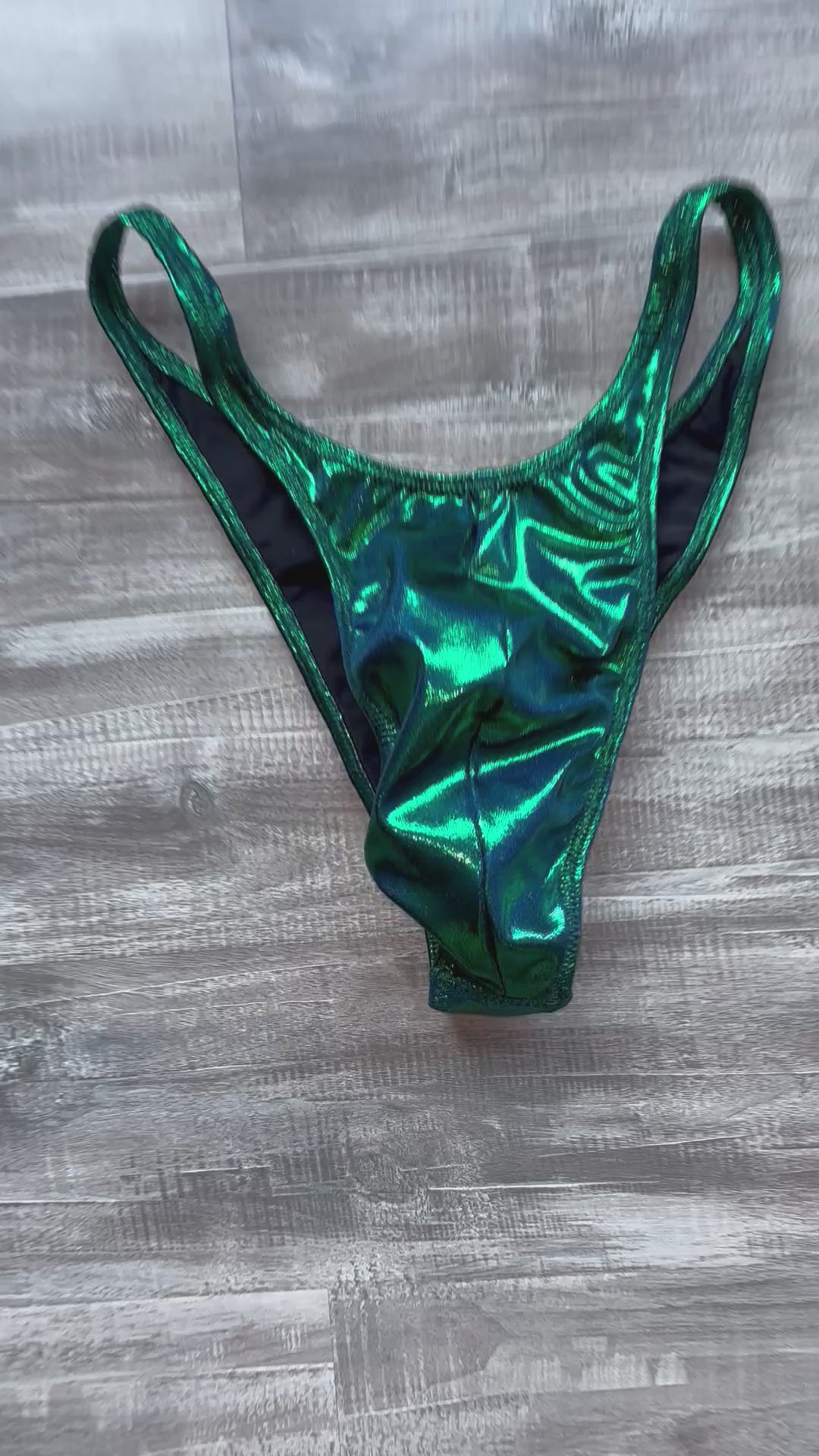 Custom Men's Bodybuilding Competition Trunks - Emerald Navy Shimmer